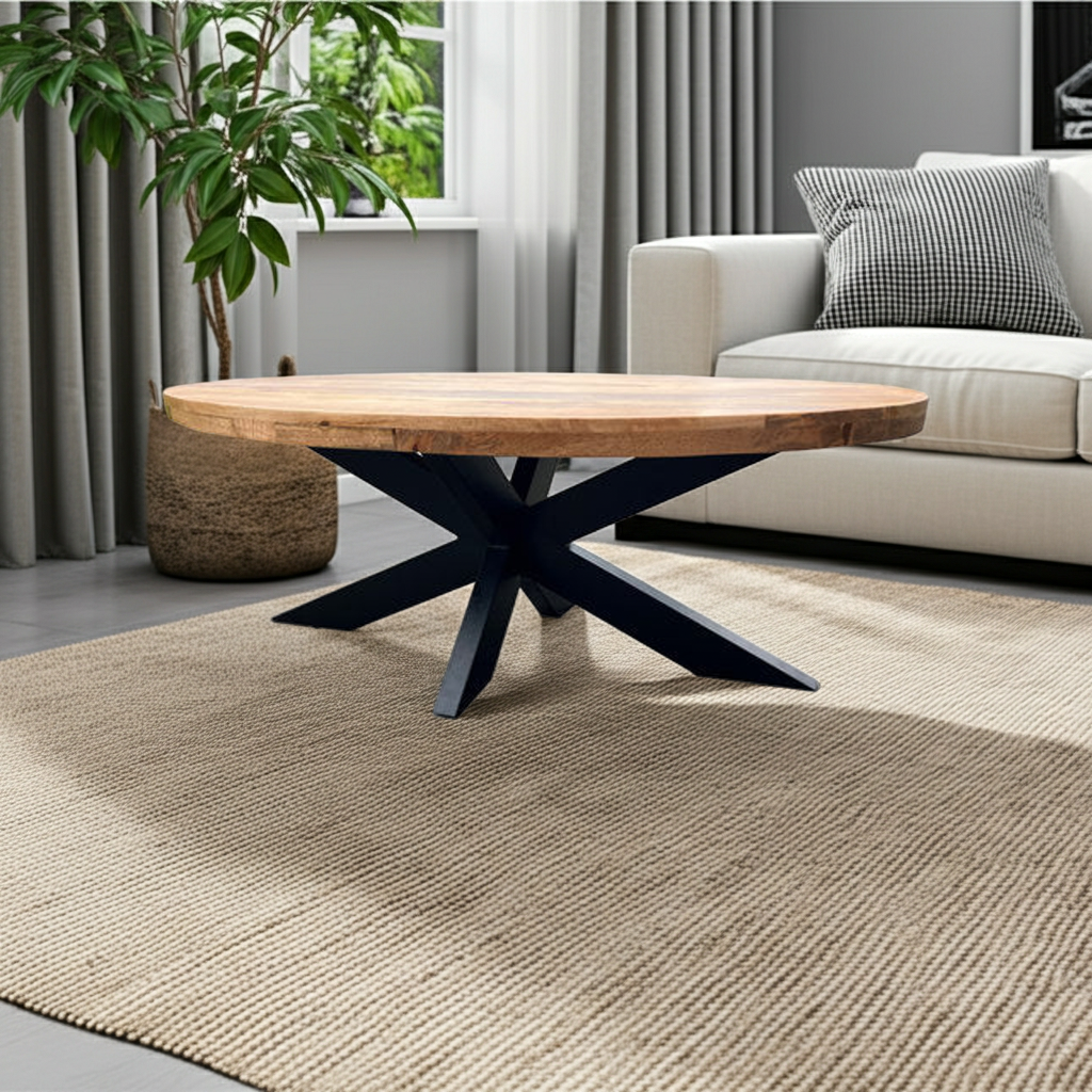 Salontafel Silvia Ovaal 120x70cm Mango Naturel