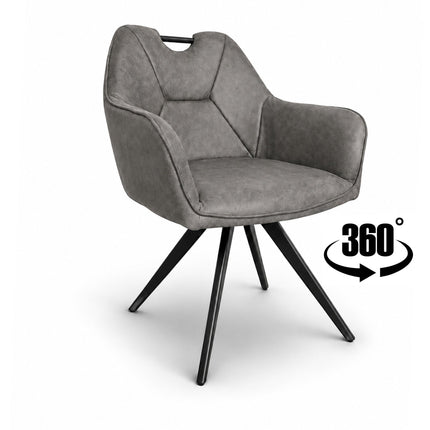 Lars Deal 130cm mango + 4x Indiana stoel misty antraciet