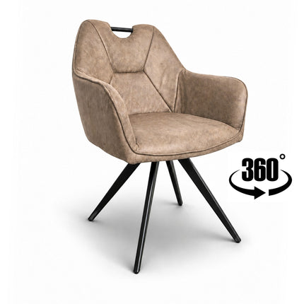 Lars Deal 130cm mango + 4x Indiana stoel misty light brown
