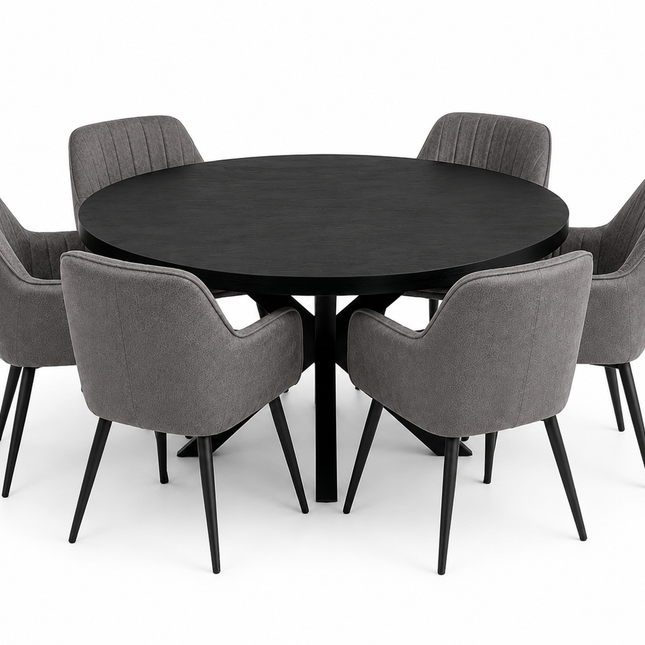 Oscar Deal black 150cm + 6x Vermont dark grey