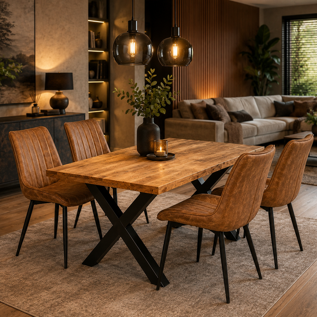 Milan Deal 160cm + 4x Arizona cognac