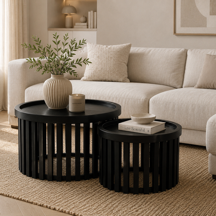 Salontafel S/2 Anna Mango Zwart