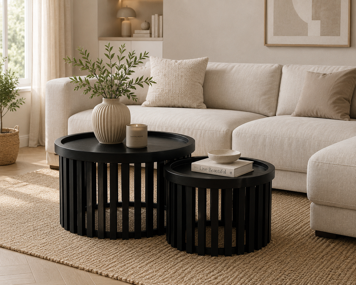 Salontafel S/2 Anna Mango Zwart
