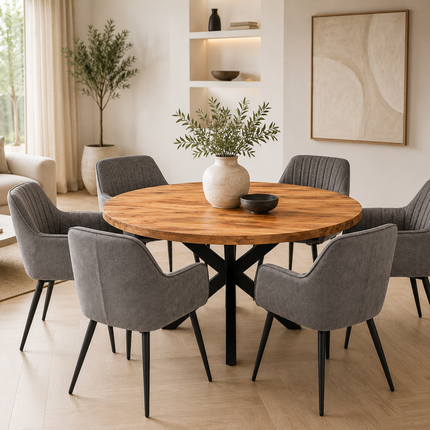 Oscar Deal naturel 150cm + 6x Vermont dark grey
