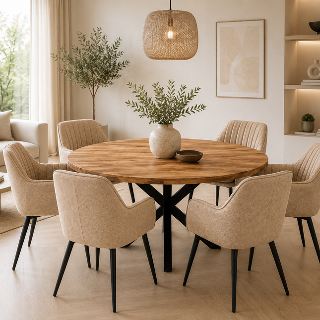 Oscar Deal naturel 150cm + 6x Vermont light brown
