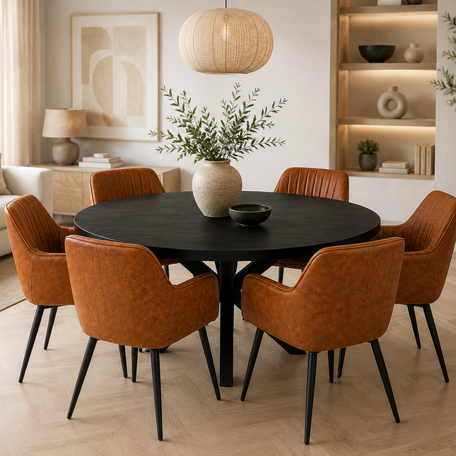 Oscar Deal black 150cm + 6x Vermont cognac