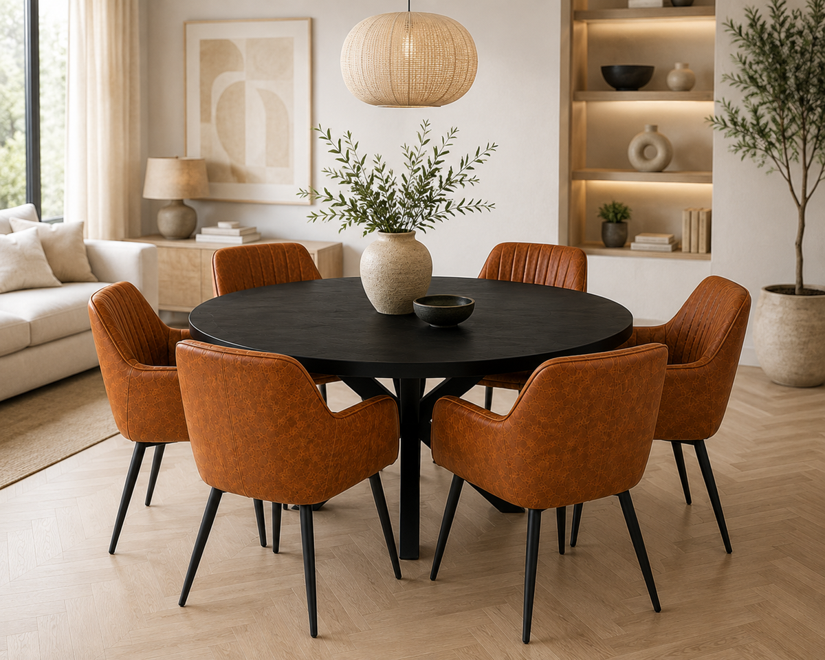 Oscar Deal black 150cm + 6x Vermont cognac