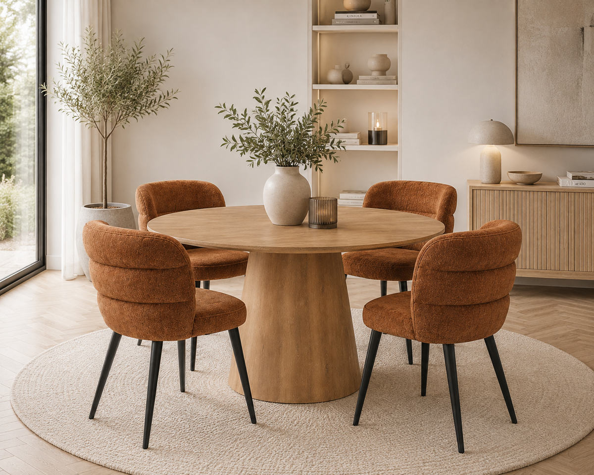 Eettafel Aksel Rond Ø120cm / Iconic base mango naturel