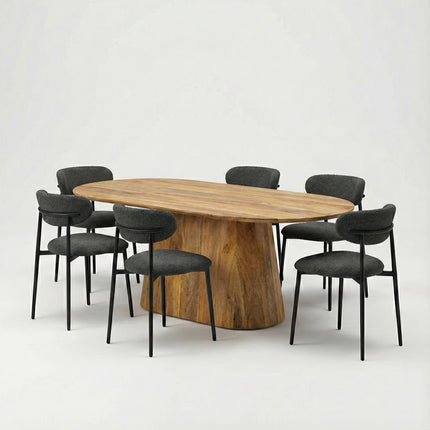 Eettafel Lucas Deens Ovaal Zuil 300x120cm Mango Naturel