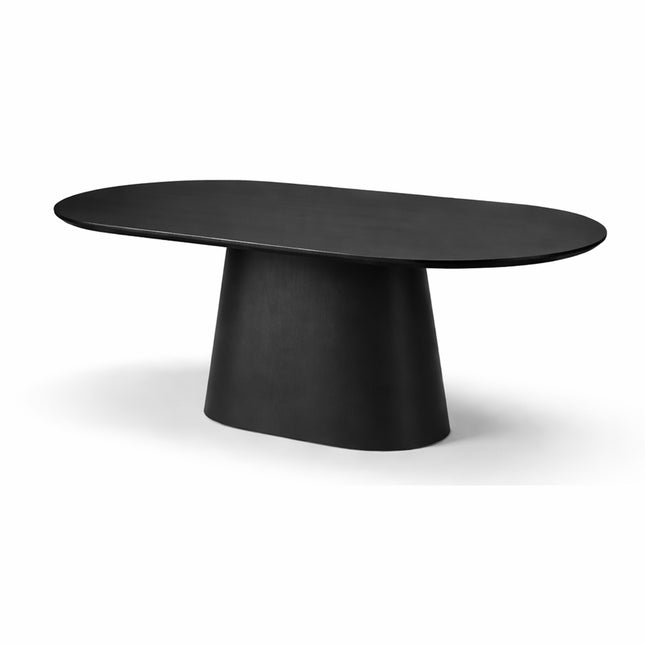 Eettafel Lucas Deens Ovaal Zuil 300x120cm Mango Zwart