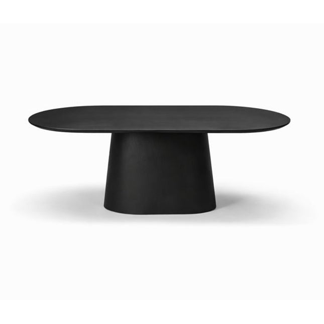 Eettafel Lucas Deens Ovaal Zuil 180x100cm Mango Zwart