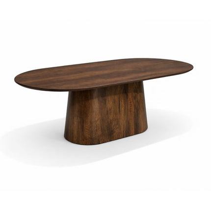 Eettafel Lucas Deens Ovaal Zuil 300x120cm Mango Walnoot