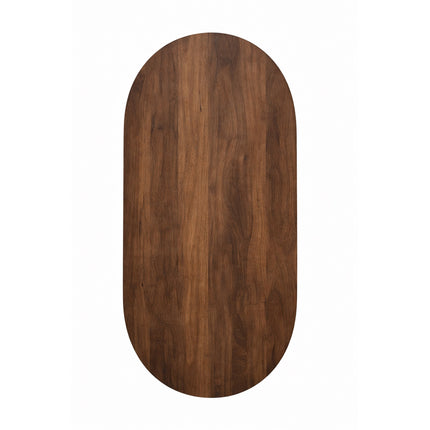 Eettafel Lucas Deens Ovaal Zuil 300x120cm Mango Walnoot