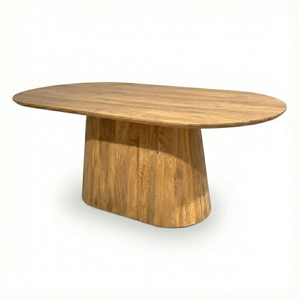 Eettafel Lucas Deens Ovaal Zuil 300x120cm Mango Naturel