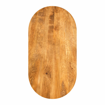Eettafel Lucas Deens Ovaal Zuil 300x120cm Mango Naturel