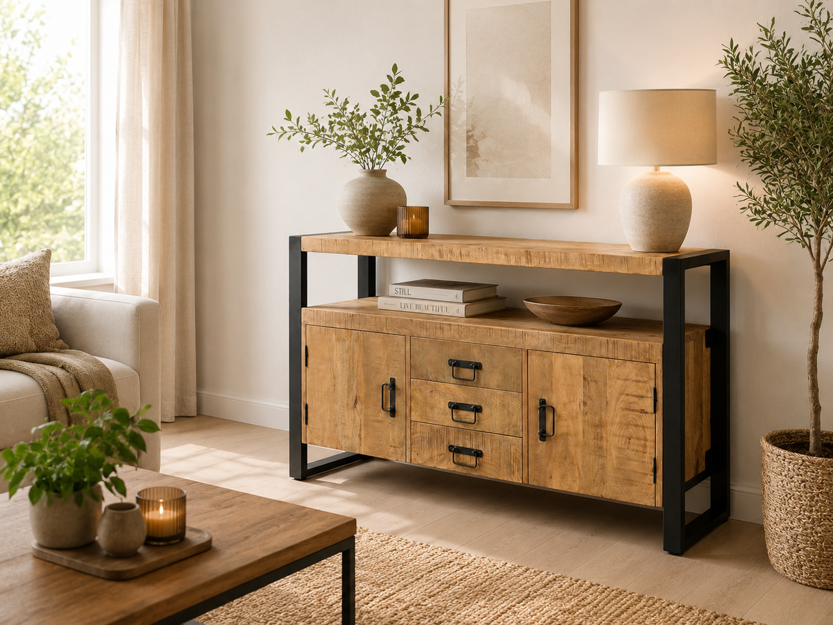 Dressoir Britt 2 deurs / 3 laden mango