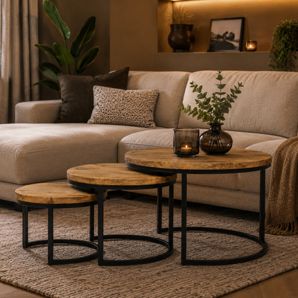 Salontafel S/3 Dublin mango naturel
