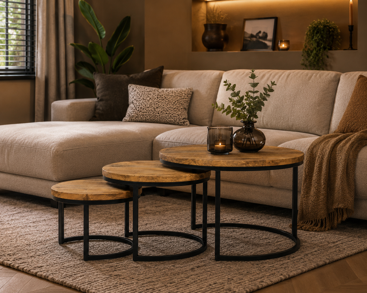 Salontafel S/3 Dublin mango naturel