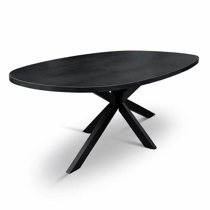 Eettafel Deens Ovaal Björn 150x90cm Mango Zwart