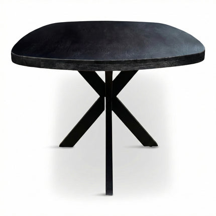 Eettafel Deens Ovaal Björn 150x90cm Mango Zwart