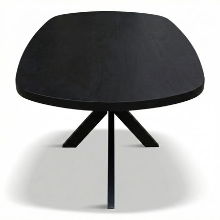Eettafel Deens Ovaal Björn 150x90cm Mango Zwart
