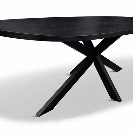 Eettafel Deens Ovaal Björn 150x90cm Mango Zwart