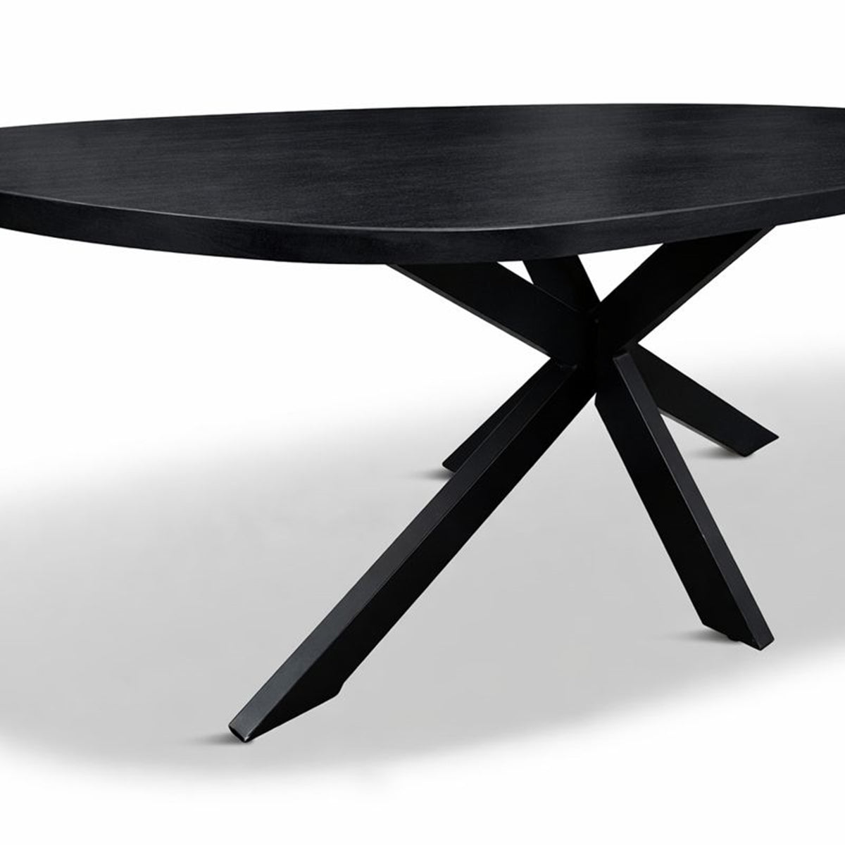 Eettafel Deens Ovaal Björn 150x90cm Mango Zwart