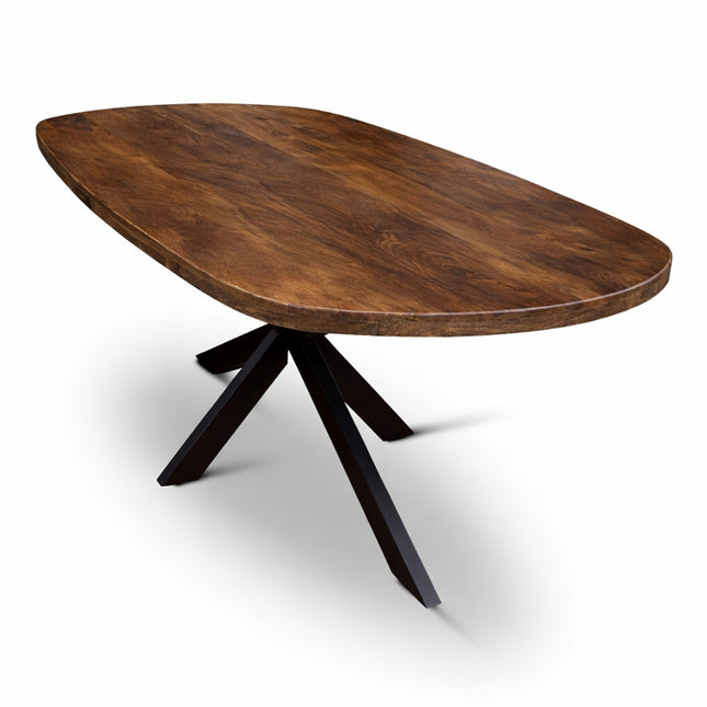 Eettafel Deens Ovaal Björn 150x90cm Mango Walnoot
