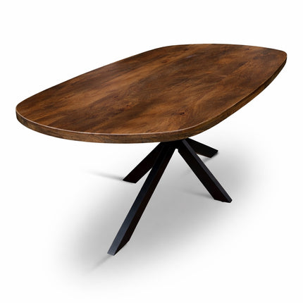 Eettafel Deens Ovaal Björn 150x90cm Mango Walnoot