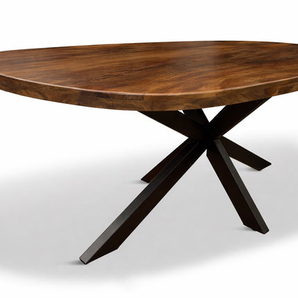 Eettafel Deens Ovaal Björn 150x90cm Mango Walnoot