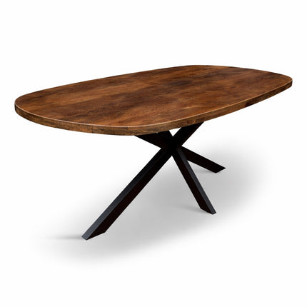 Eettafel Deens Ovaal Björn 150x90cm Mango Walnoot