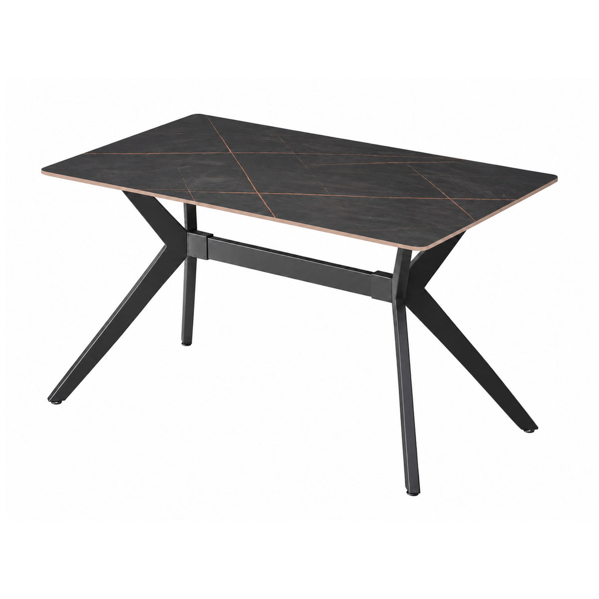 Eettafel Como 120x70cm Slate stone marble black