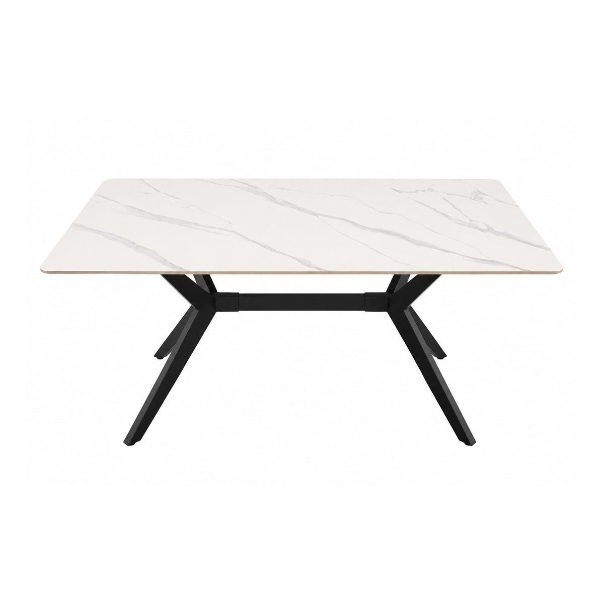 Eettafel Como 120x70cm Slate stone marble white-grey