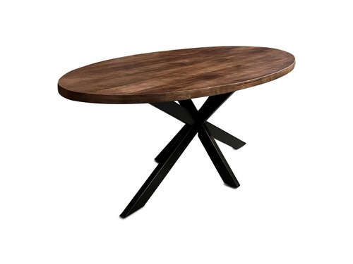 Eettafel Silvia Ovaal 140x80cm Mango Walnoot bruin