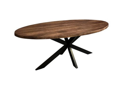 Eettafel Silvia Ovaal 150x90cm Mango Walnoot Bruin
