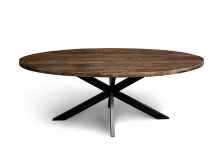 Eettafel Silvia Ovaal 150x90cm Mango Walnoot Bruin