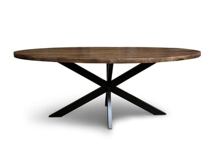 Eettafel Silvia Ovaal 150x90cm Mango Walnoot Bruin