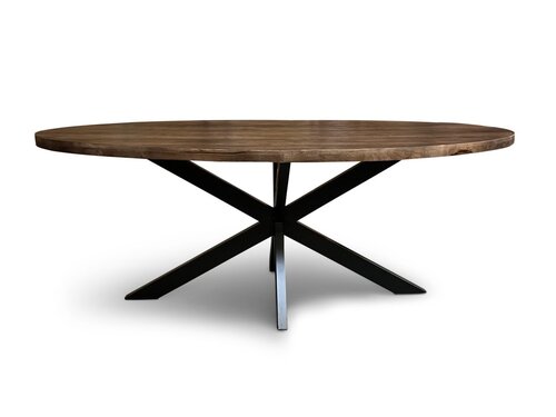 Eettafel Silvia Ovaal 150x90cm Mango Walnoot Bruin