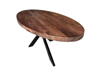 Eettafel Silvia Ovaal 150x90cm Mango Walnoot Bruin
