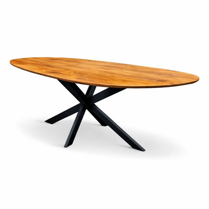 Eettafel Eva Organisch 240x110cm Mango Honey brown
