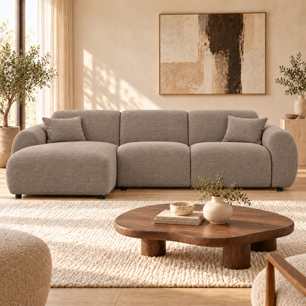 Hoekbank Celeste left line taupe