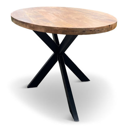 Eettafel Silvia 300x120cm Mango Naturel + Salontafel Silvia 130x70cm Mango Naturel