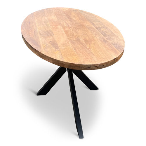 Eettafel Silvia 200x100cm Mango Naturel + Salontafel Silvia 120x70cm Mango Naturel