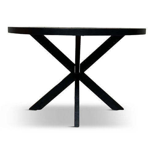 Eettafel Oscar Rond Ø130cm Mango Zwart