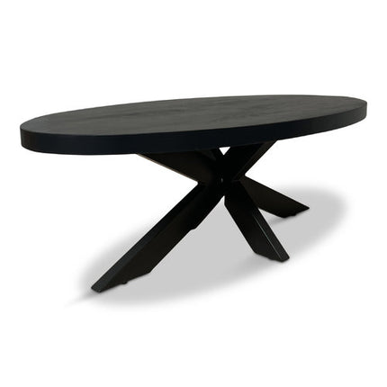 Salontafel Silvia Ovaal 120x70cm Mango Zwart