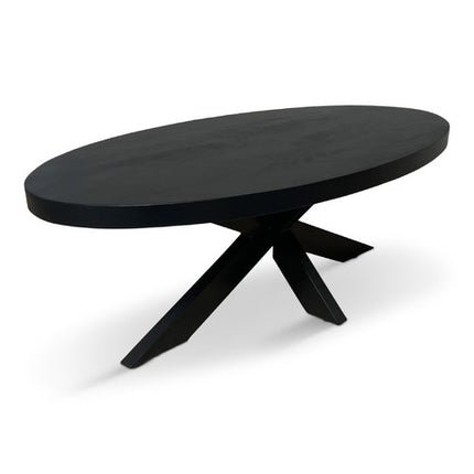 Salontafel Silvia Ovaal 120x70cm Mango Zwart