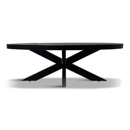 Salontafel Silvia Ovaal 120x70cm Mango Zwart