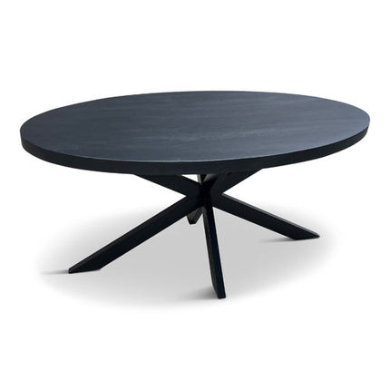 Eettafel Silvia 190x100cm Mango Zwart + Salontafel Silvia 120x70 Mango Zwart