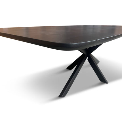 Eettafel Deens Ovaal Elise 150x80cm Zwart Mango
