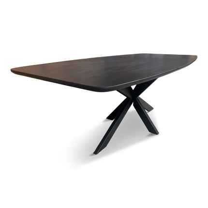 Eettafel Deens Ovaal Elise 150x80cm Zwart Mango